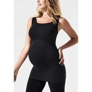 Blanqi Belly Support Tank Top Black XL Maternity Basic‎ Staple Longline Minimal